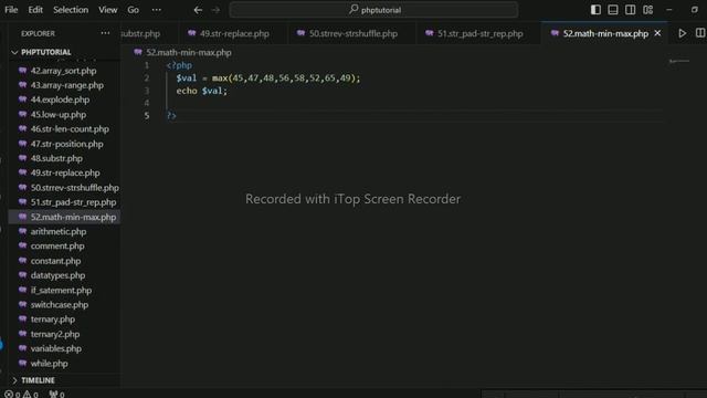 math function min and max function in php #php52