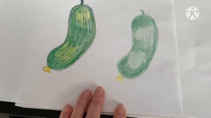 Рисуем огурец цветными карандашами