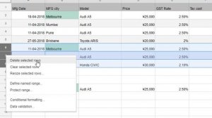 How to delete multiple rows in Google sheets