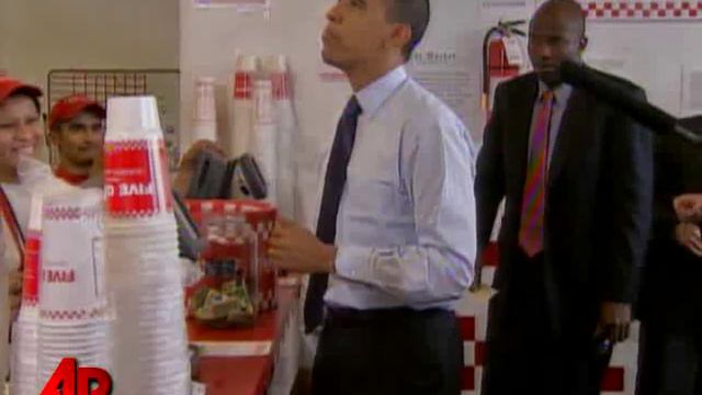 Raw Video: Obama Stops for Cheeseburgers