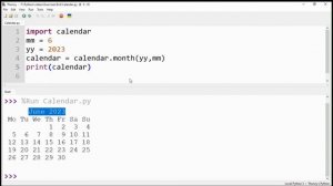 Python Exercise # 06 | Use of Python Calendar Module