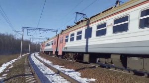 Система электровозов 2ЭС5К-115/119 "Ермак" с перегоняемым электропоездом ЭД9М-0262.