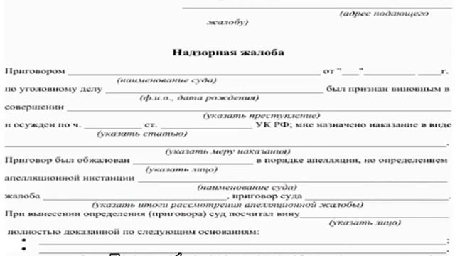 Надзорная жалоба по уголовному делу