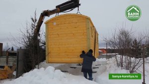 Установка бани из профилированного бруса на участок. Обзор бани "Беломорье"
