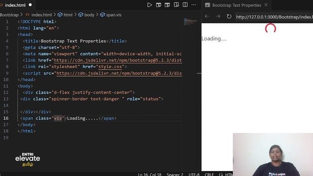 How To Use Spinners and OffCanvas in Bootstrap | 8 | Tamil | Entri Elevate