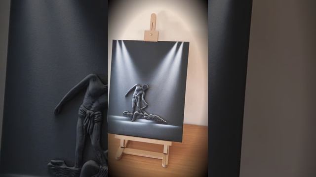 3D Painting, Dance, On Canvas 40x50cm, White, Articolo