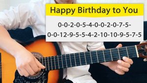 С днем рождения на одной струне на гитаре / Happy birthday