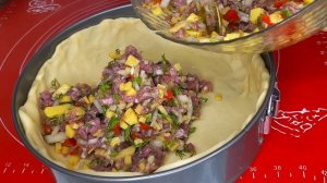 Татарский мясной пирог с  картошкой