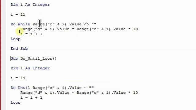 Excel VBA - Do While Vs Do Until Loop