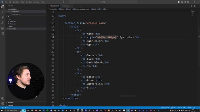 27 | HOW TO CREATE & STYLE TABLES IN HTML | 2023 | Learn HTML and CSS Full Course for Beginners