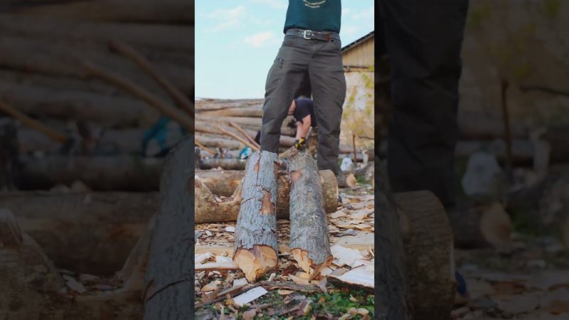 Колка бревна фином лагерным #axe #bushcraft