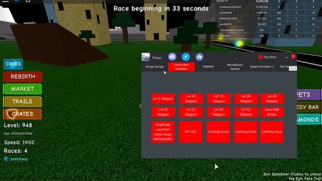 PROXO OP ROBLOX EXPLOIT Speed Simulator Gui(WORKING) смотреть онлайн