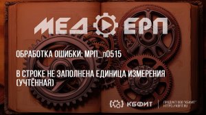 КБФИТ: МЕДЕРП. Реестр ошибок: Тайна учётных единиц и где они обитают