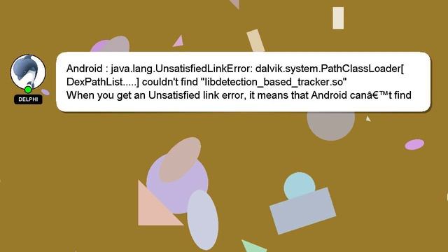 Android : java.lang.UnsatisfiedLinkError: dalvik.system.PathClassLoader[DexPathList.....] couldn't смотреть онлайн