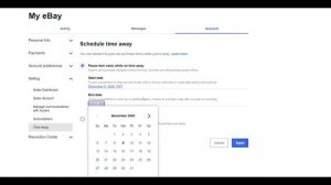 ebay Step by Step : How To Use The ebay "Time Away"  Vacation Mode Settings | ebay 2021