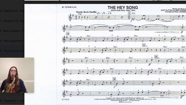 Tenor Saxophone Part The Hey Song смотреть онлайн