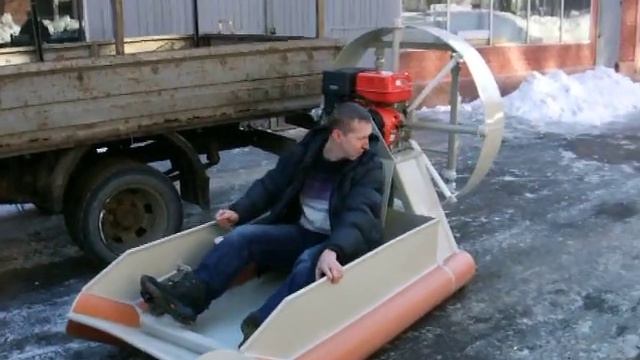 Аэролодка своими руками, испытание по асфальту. Aero boat