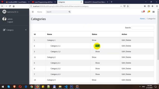 Build Completed Ecommerce with JSP-Servlet and Hibernate - Part 8 - Category Management in Admin смотреть онлайн