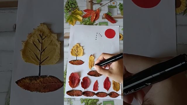 Аппликация осенний лес. Аппликация из листьев. Осенние поделки. смотреть онлайн