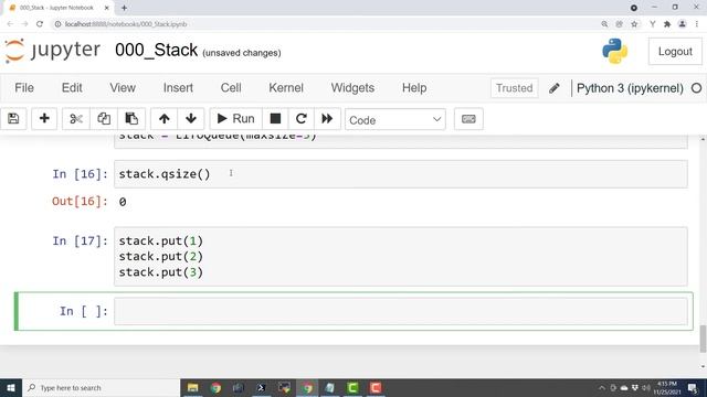 EP03 - Python  Stack - Create stack - Using LIFOQueue