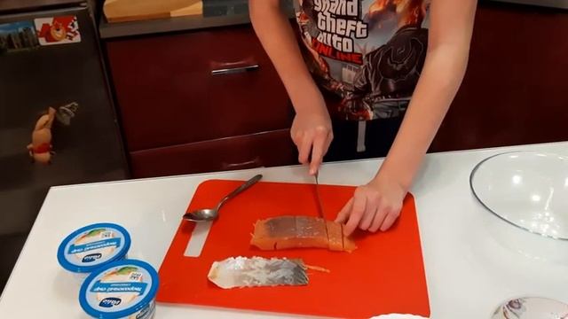#учимсяготовить белковый рулет с семгой