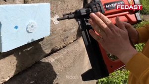 Пристрелка теплоизоляции газовым монтажным пистолетом Hybest GSR40A
