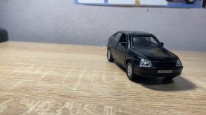 обзор модельной машинки лада приора черного цвета со светом и звуком