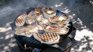 Чугунный противень-гриль для мангала