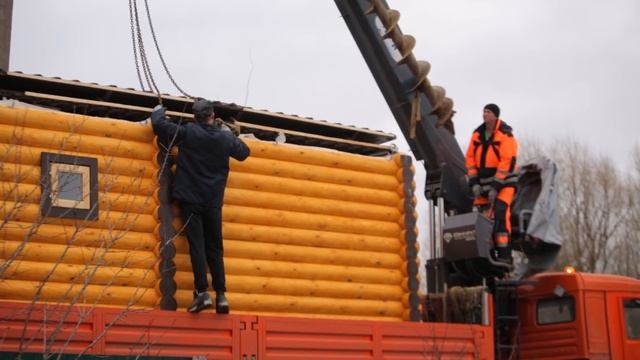 Баня из бревна. Монтаж 1 день смотреть онлайн