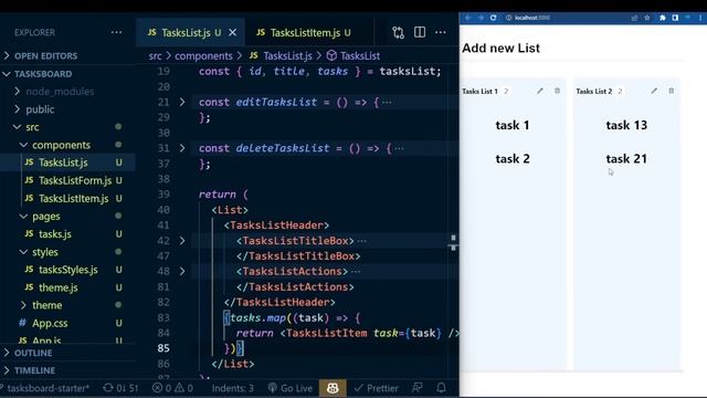 Build a tasks board | React | LocalStorage: Display the Tasks in Tasks List смотреть онлайн