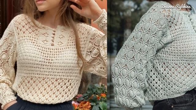Это фантастика! Потрясающе красивые ажурные пуловеры и джемперы для тёплых майских дней. смотреть онлайн