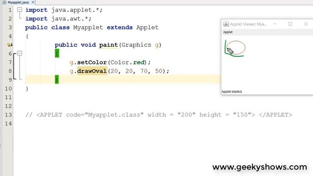 Draw Oval in Java Applet (Hindi) смотреть онлайн