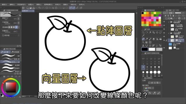 Clip Studio Paint基礎教學 / 向量圖層與點陣圖層有什麼差別？/實際操作講解