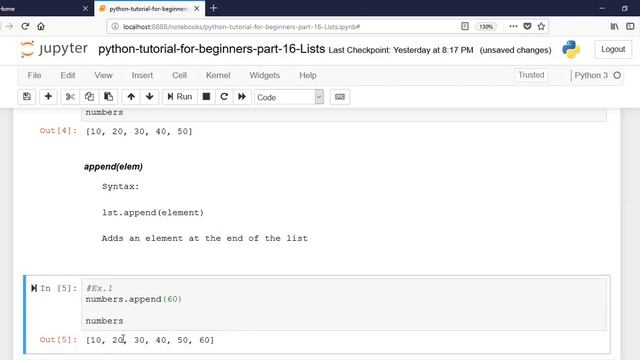 Python Tutorial For Beginners Part - 16 - Lists - Part - 03