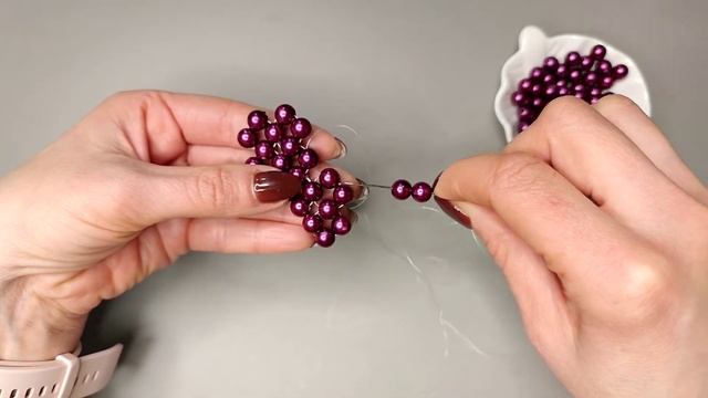 DIY Брелок Сердце из бусин, бисера/Pearl Beaded Heart Keychain tutorial/