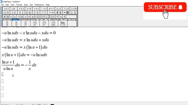 Homogeneous Differential Equation: y dx + x(ln x - ln y - 1) dy = 0 смотреть онлайн
