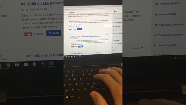 Lenovo ThinkPad X390 Yoga Middle Button not functioning properly смотреть онлайн