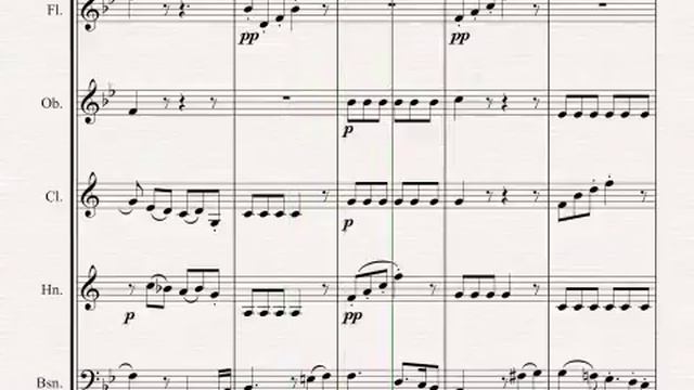 Beethoven: Wind Octet in Eb Op.103 Mvt.II Andante arranged wind quintet смотреть онлайн