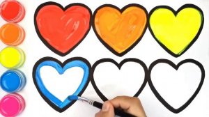 Как нарисовать и раскрасить Сердечко с блестками для детей