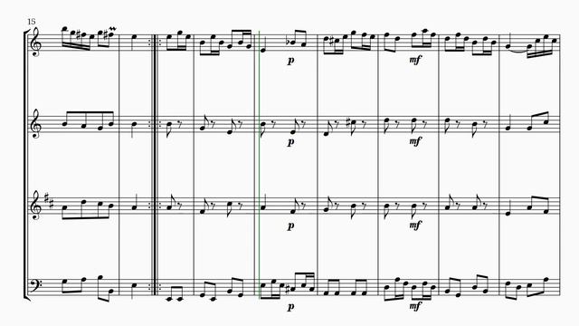 Badinerie by Bach for Woodwind Quartet - (Sheet Music) смотреть онлайн