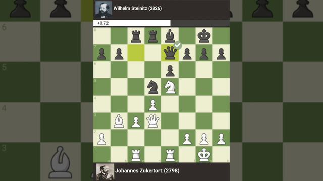 Wilhelm Steinitz vs Johannes Zukertort 1:0 Kejuaraan Dunia Catur 1886 Part 9 #short #chess