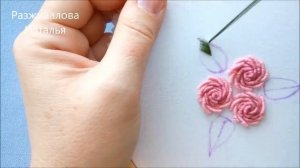 МК. Объемная вышивка. Вышивка листика. Шов "рыбья кость". Volume embroidery. Embroidery of a leaf.