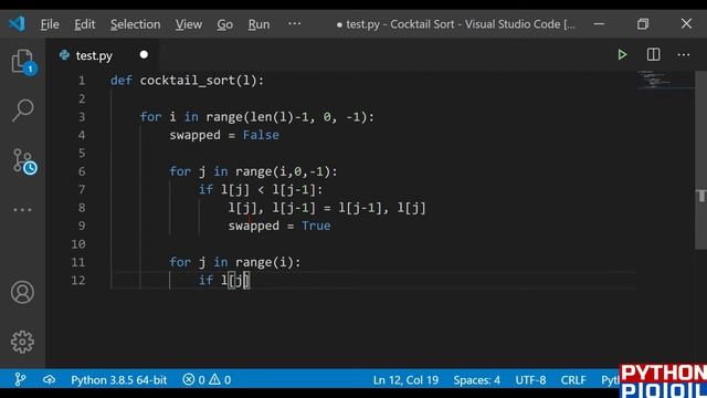 Cocktail Sort Algorithm in Python With Program