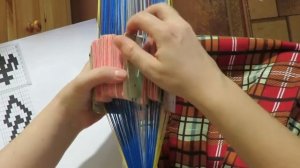 Ткачество на дощечках, двухсторонний узор.