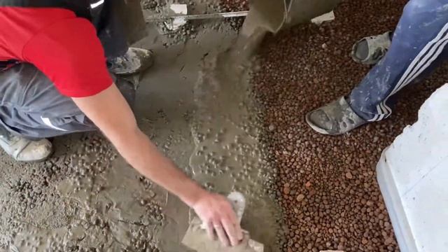 Проливка керамзита цементным молочком. смотреть онлайн