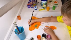 Рисуем тигра. Совместный рисунок с детьми ко дню амурского тигра.