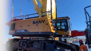 Гусеничный кран SANY SCC 1000A от ГК ПСК с грузоподъемностью 100 тонн (на строительстве ЮВХ)