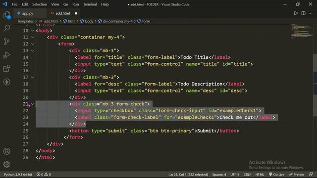 #3 | Creating a Basic Todo App using Flask | #python #flask #todoapp #programmingtutorial #basicweb