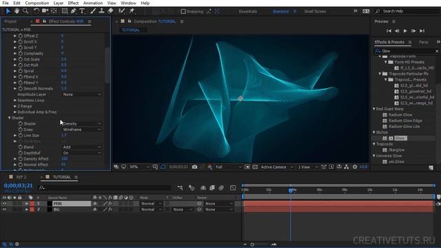Абстрактная фигура в After Effects с Trapcode Mir (Abstract Figure Trapcode Mir)