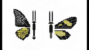 Бабочки из бисера. Схемы плетения. Weaving schemes for butterflies.